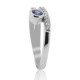 Blue Sapphire and Diamond Right Hand Ring in 14Kt White Gold