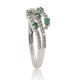 Emerald Diamond Right Hand Ring 14Kt White Gold