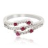 Ruby And Diamond Right Hand Ring,14kt white Gold