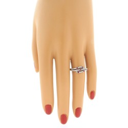Ruby And Diamond Right Hand Ring,14kt white Gold
