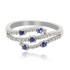 Sapphire Diamond Right Hand Ring 14Kt White Gold