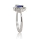 Sapphire Diamond Halo Ring 14Kt White Gold Pearshaped