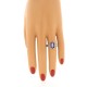 Genuine Sapphire Diamond Right Hand Ring 14Kt White Gold