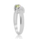 14Kt White Gold Peridot and Diamond Right Hand Ring Oval 