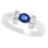 Sapphire Diamond Womens Right Hand Ring 14Kt Gold