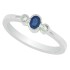 Sapphire Diamond Three Stone Ring 14Kt White Gold Bezel Set