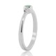Emerald Diamond Three Stone Ring 14Kt White Gold, Bezel Set