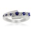 Blue Sapphire and Diamond Band in 14kt White Gold