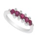 Ruby and Diamond Right Hand Ring 14Kt White Gold
