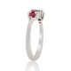 Ruby and Diamond Right Hand Ring 14Kt White Gold