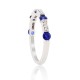 Blue Sapphire and Diamond Band 14Kt White Gold