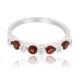 Alternating Garnet And Diamond Ring in 14kt White Gold