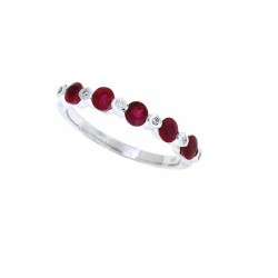 14kt White Gold Alternate Ruby And Diamond Ring