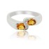 14Kt White Gold Natural Citrine and Diamond Band Ring