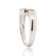 14Kt White Gold Natural Citrine and Diamond Band Ring