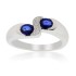 Blue Sapphire and Diamond Right Hand Ring 14Kt White Gold