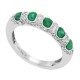 Emerald Diamond Right Hand Band Ring 14Kt White Gold