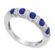 Blue Sapphire and Diamond Band 14Kt White Gold