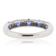 Blue Sapphire and Diamond Band 14Kt White Gold