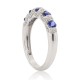 Blue Sapphire and Diamond Band 14Kt White Gold