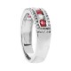 Genuine Ruby Diamond Wedding Band 14Kt White Gold