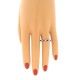 Genuine Sapphire Diamond Wedding Band in 14Kt White Gold