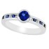 Genuine Sapphire Diamond Ring 14Kt White Gold