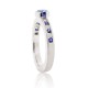 Genuine Sapphire Diamond Ring 14Kt White Gold