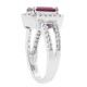 Natural Ruby Diamond Engagement Ring 10Kt White Gold