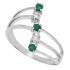 Emerald Diamond Right Hand Ring 14Kt White Gold