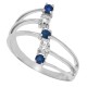 September Birthstone Sapphire Diamond Ring 14Kt White Gold