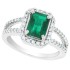Emerald Diamond Engagement Ring 10Kt White Gold, Emerald Cut 