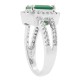 Emerald Diamond Engagement Ring 10Kt White Gold, Emerald Cut 