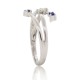 Blue Sapphire Diamond Right Hand Ring 14Kt White Gold