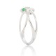 Emerald Diamond Right Hand Ring 14Kt White Gold