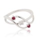 Ruby and Diamond Right Hand Ring 14Kt White Gold, July Birthstone