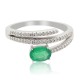 Emerald Diamond Right Hand Ring, 14Kt White Gold