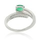 Emerald Diamond Right Hand Ring, 14Kt White Gold