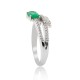 Emerald Diamond Right Hand Ring, 14Kt White Gold