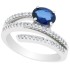 Blue Sapphire Diamond Ring 14Kt Gold September Birthstone