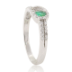 Emerald Diamond Right Hand Ring 14Kt White Gold