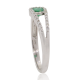 Emerald Diamond Right Hand Ring 14Kt White Gold