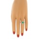 Genuine Emerald Diamond Engagement Ring 14kt White Gold 