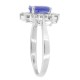 Sapphire and Diamond Halo Engagement Ring 14Kt White Gold