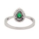 Emerald Diamond Engagement Ring 14Kt White Gold