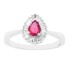 Ruby and Diamond Engagement Ring 14Kt White Gold