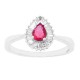 Ruby and Diamond Engagement Ring 14Kt White Gold