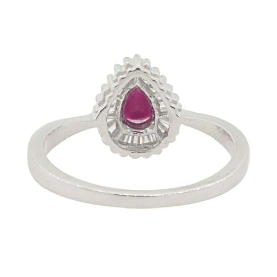 Ruby and Diamond Engagement Ring 14Kt White Gold