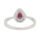 Ruby and Diamond Engagement Ring 14Kt White Gold