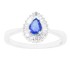 Blue Sapphire and Diamond Ring 14Kt White Gold